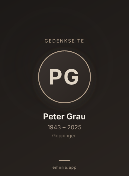 Gedenkportrait von Peter Grau