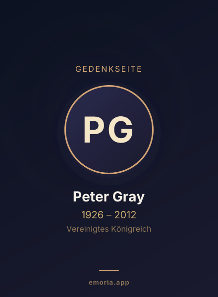 Gedenkportrait von Peter Gray