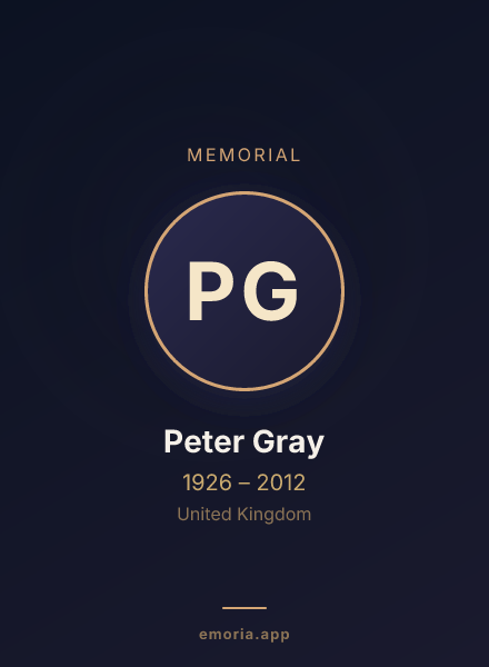 Memorial portrait of Peter Gray
