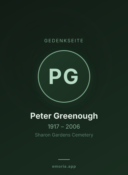 Gedenkportrait von Peter Greenough