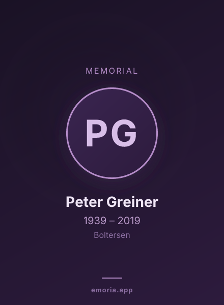 Memorial portrait of Peter Greiner