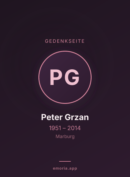 Gedenkportrait von Peter Grzan