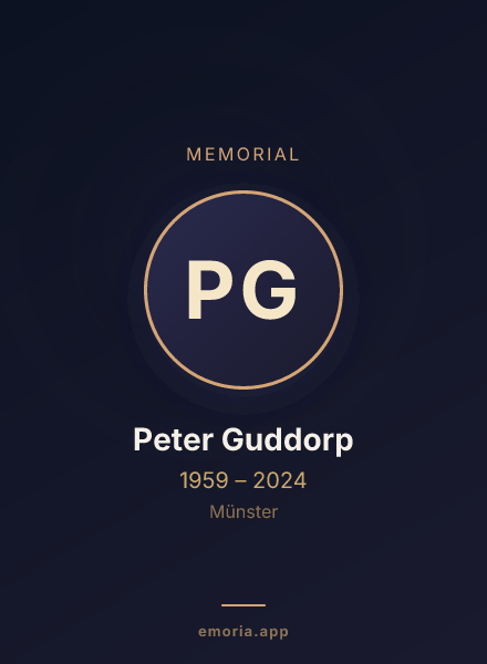 Memorial portrait of Peter Guddorp