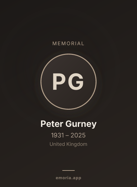 Memorial portrait of Peter Gurney