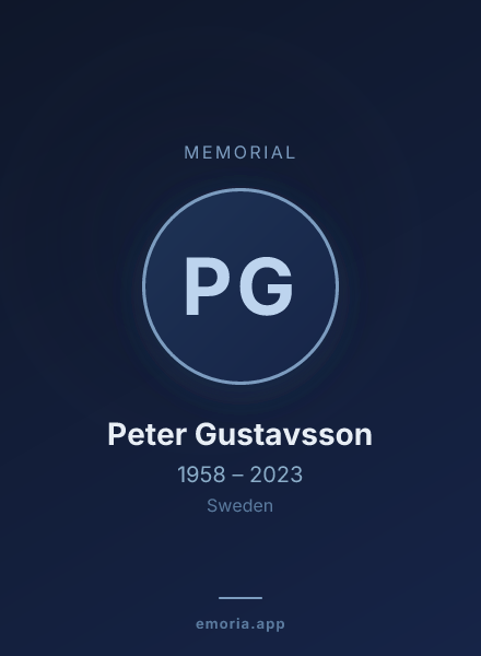 Memorial portrait of Peter Gustavsson