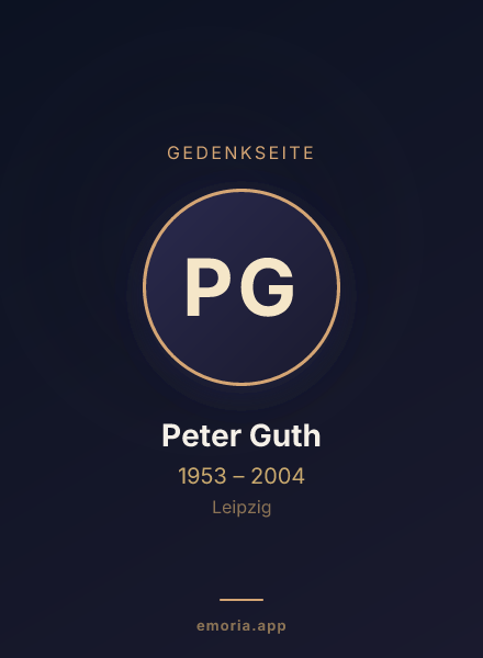 Gedenkportrait von Peter Guth