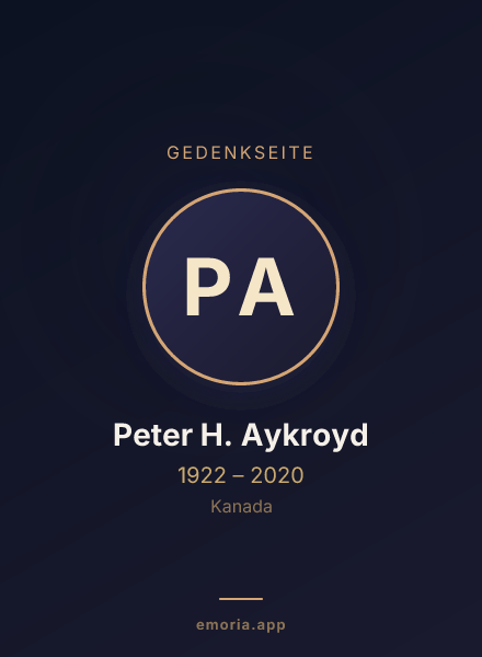 Gedenkportrait von Peter H. Aykroyd