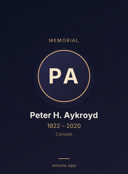 Memorial portrait of Peter H. Aykroyd