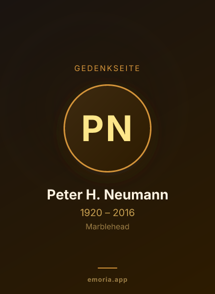 Gedenkportrait von Peter H. Neumann