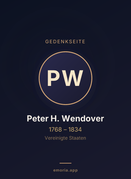 Gedenkportrait von Peter H. Wendover
