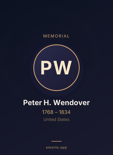 Memorial portrait of Peter H. Wendover