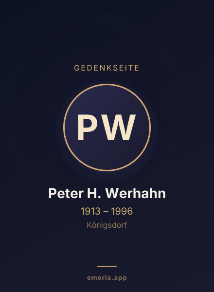 Gedenkportrait von Peter H. Werhahn