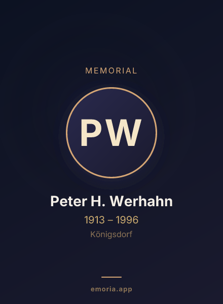 Memorial portrait of Peter H. Werhahn