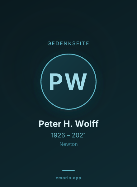 Gedenkportrait von Peter H. Wolff