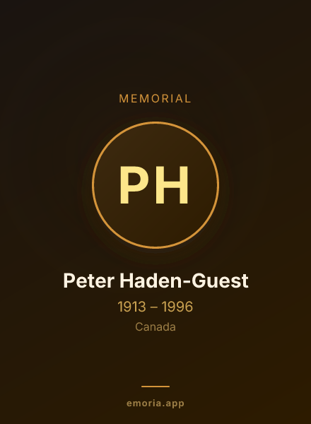 Memorial portrait of Peter Haden-Guest