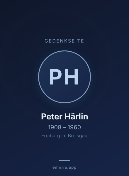 Gedenkportrait von Peter Härlin