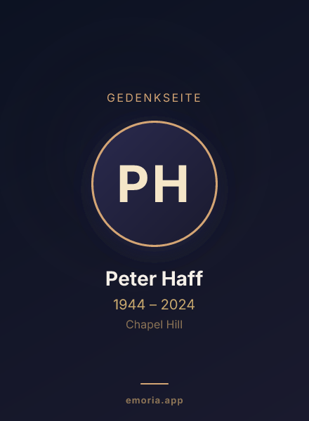 Gedenkportrait von Peter Haff
