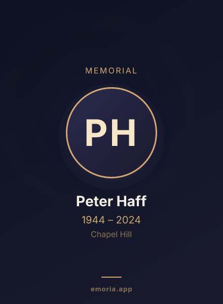 Memorial portrait of Peter Haff