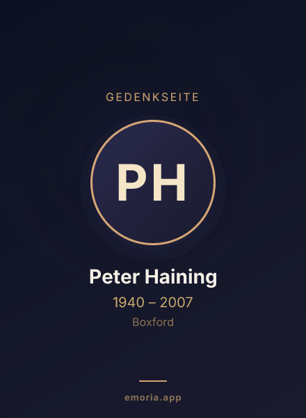 Gedenkportrait von Peter Haining