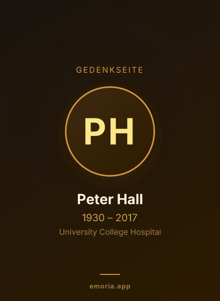 Gedenkportrait von Peter Hall
