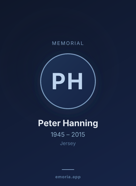 Memorial portrait of Peter Hanning