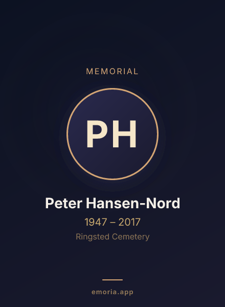 Memorial portrait of Peter Hansen-Nord