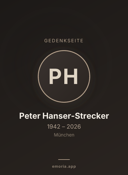 Gedenkportrait von Peter Hanser-Strecker