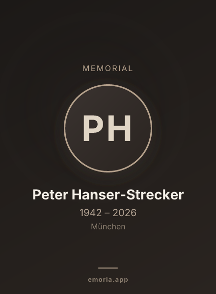 Memorial portrait of Peter Hanser-Strecker