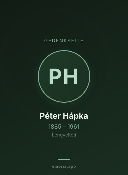 Gedenkportrait von Péter Hápka