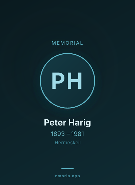 Memorial portrait of Peter Harig