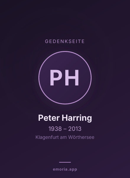 Gedenkportrait von Peter Harring