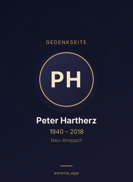 Gedenkportrait von Peter Hartherz