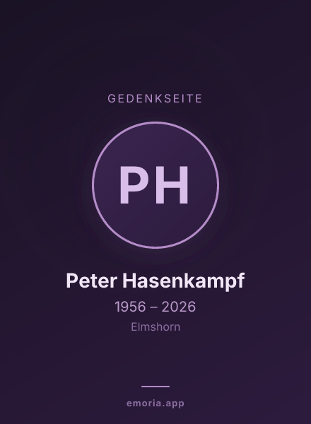 Gedenkportrait von Peter Hasenkampf