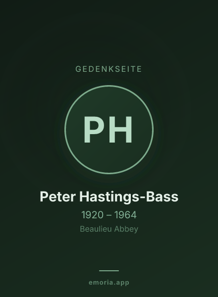 Gedenkportrait von Peter Hastings-Bass