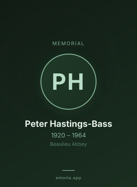 Memorial portrait of Peter Hastings-Bass