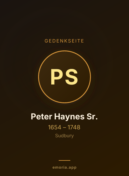Gedenkportrait von Peter Haynes Sr.