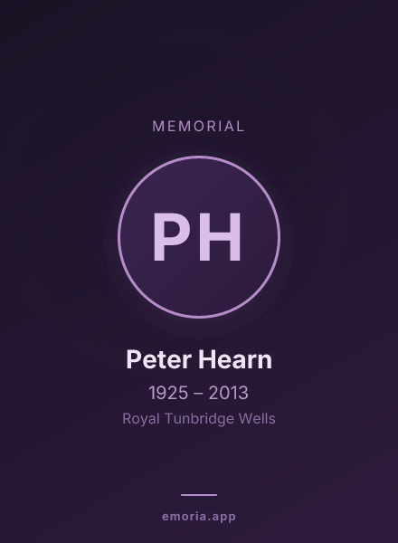 Memorial portrait of Peter Hearn