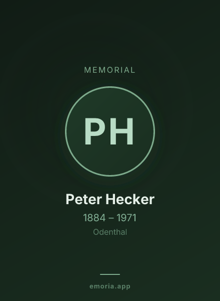 Memorial portrait of Peter Hecker