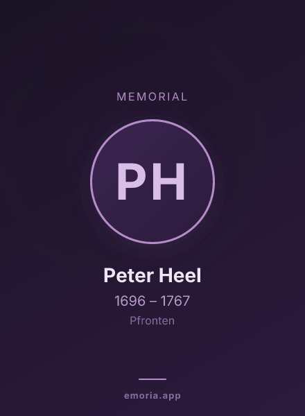 Memorial portrait of Peter Heel