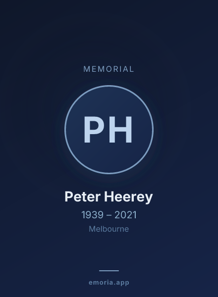 Memorial portrait of Peter Heerey