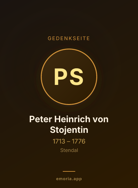 Gedenkportrait von Peter Heinrich von Stojentin