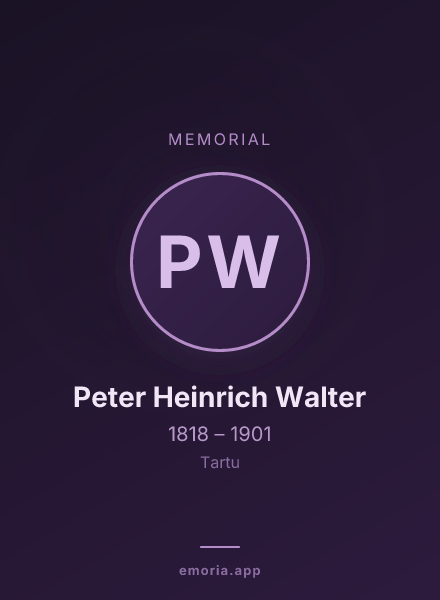 Memorial portrait of Peter Heinrich Walter