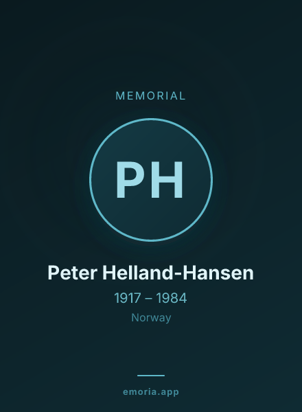 Memorial portrait of Peter Helland-Hansen