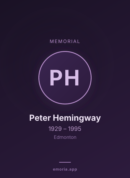 Memorial portrait of Peter Hemingway