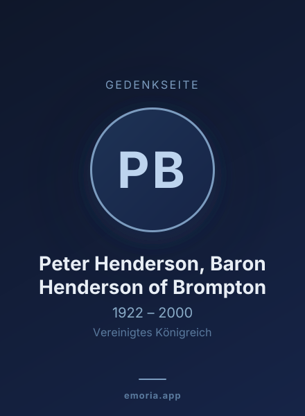 Gedenkportrait von Peter Henderson, Baron Henderson of Brompton