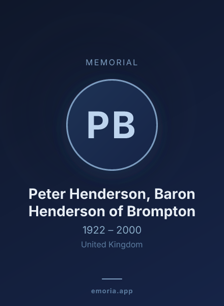 Memorial portrait of Peter Henderson, Baron Henderson of Brompton