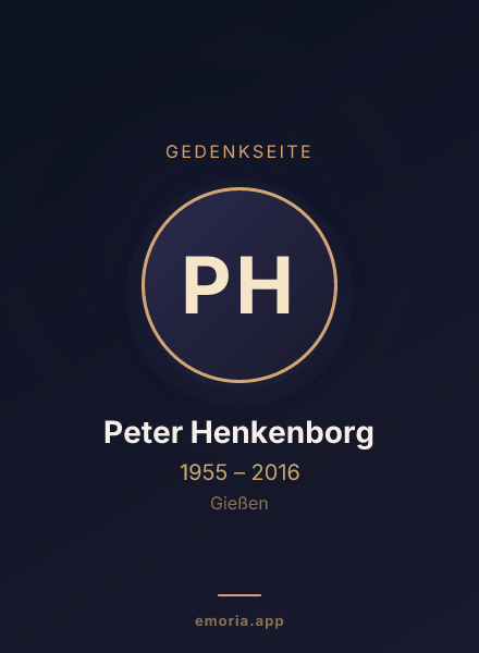 Gedenkportrait von Peter Henkenborg