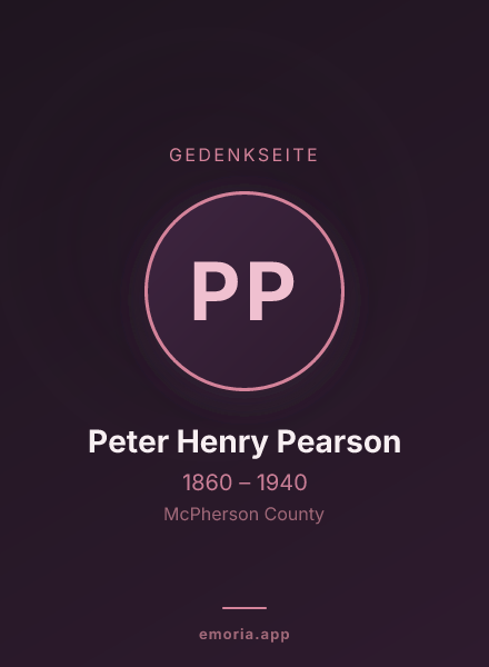 Gedenkportrait von Peter Henry Pearson