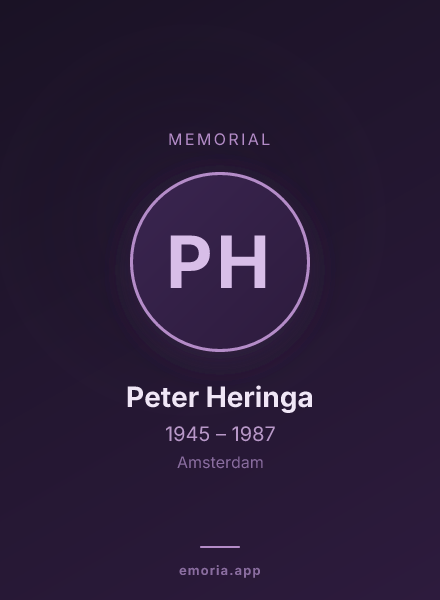 Memorial portrait of Peter Heringa
