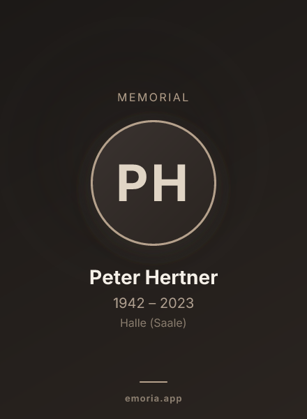 Memorial portrait of Peter Hertner